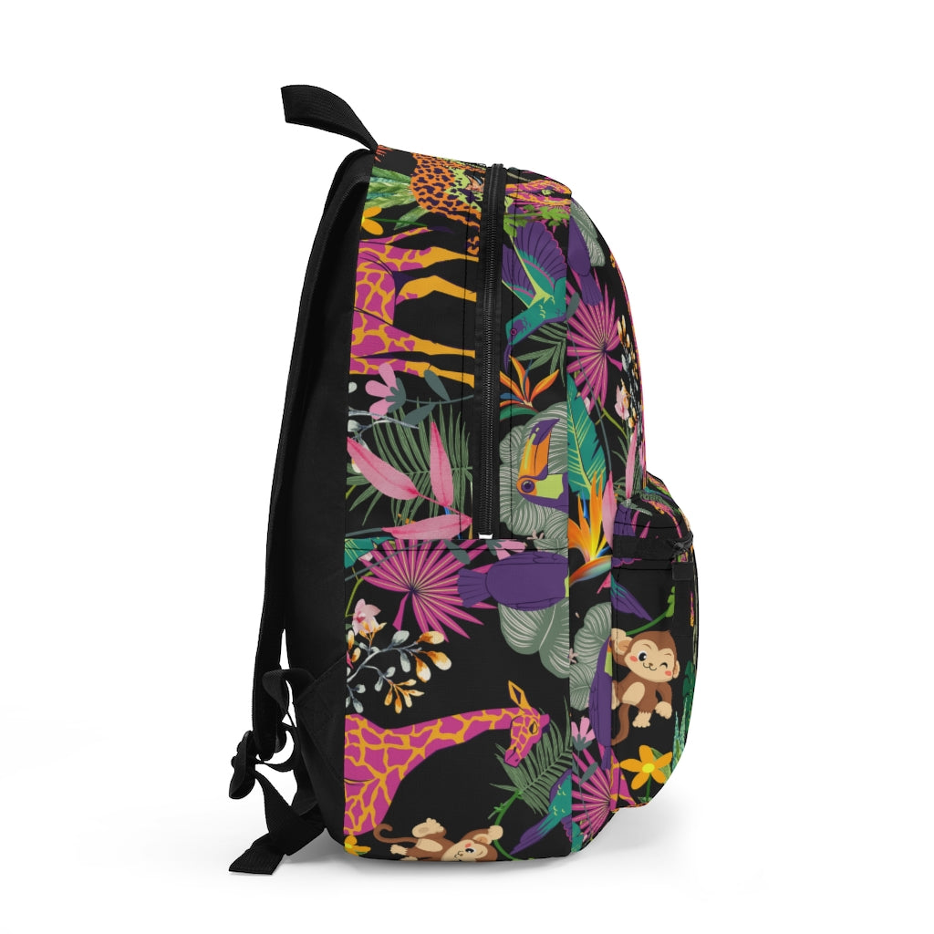 custom backpack with jungle print