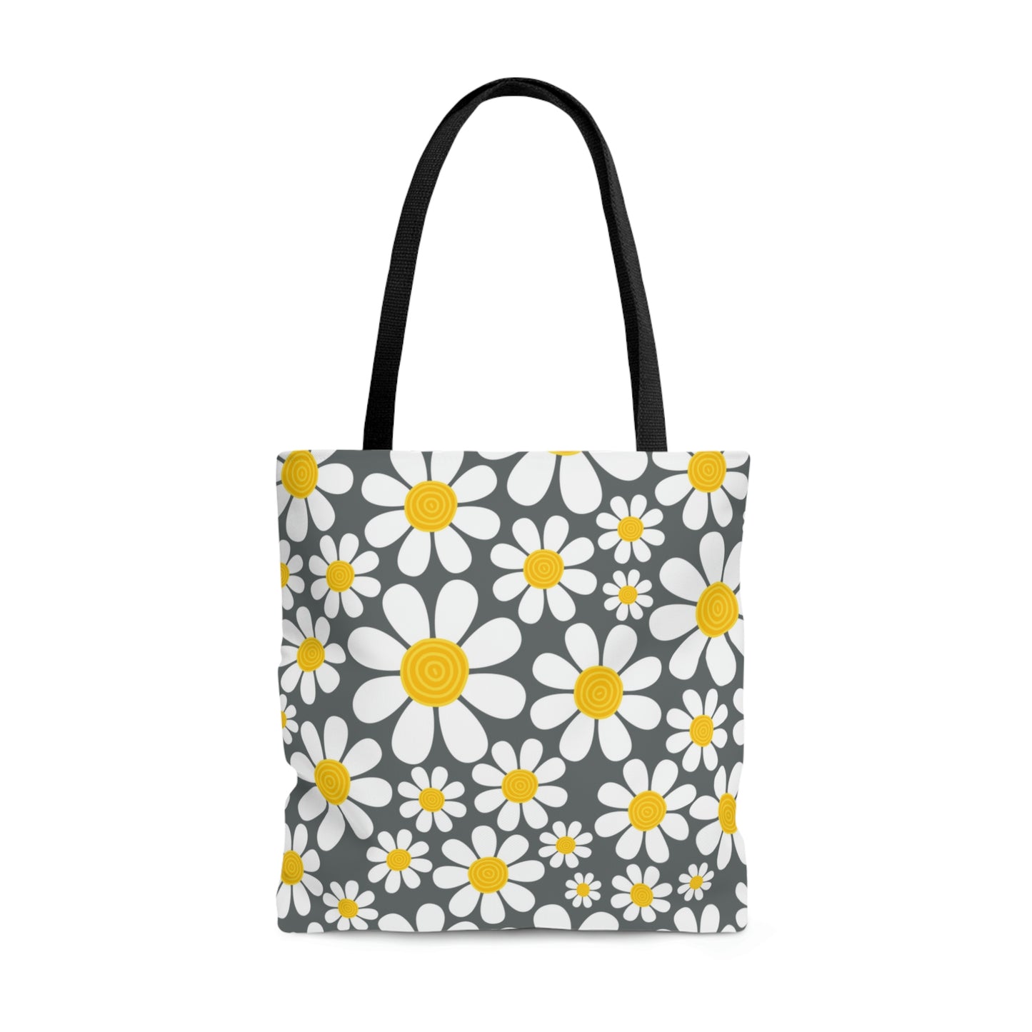 Grey Daisy Tote Bag