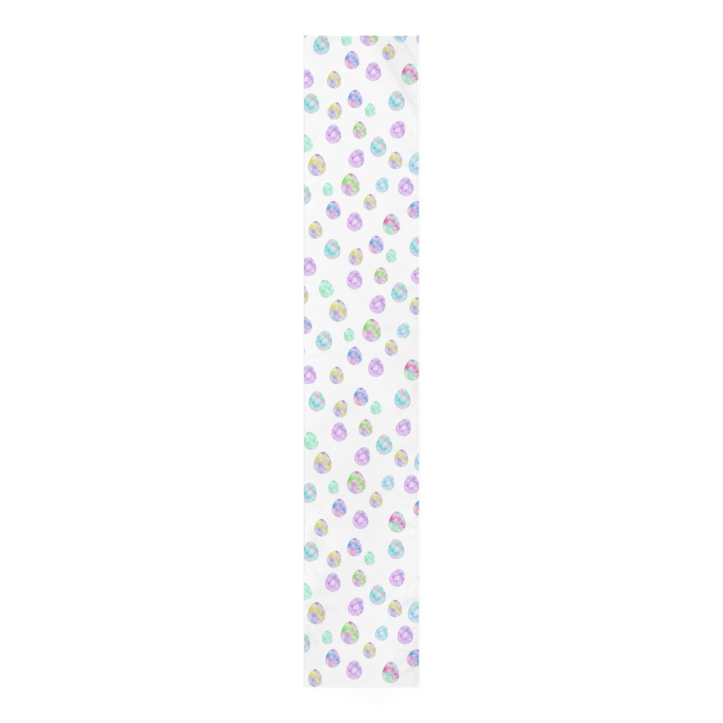 easter egg table runner with multicolored easter eggs