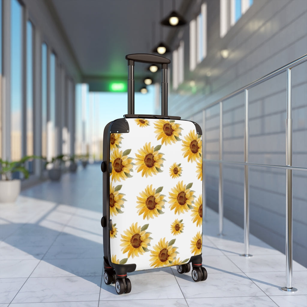 Sunflower Suitcase / Sunflower Luggage / Custom Suitcase