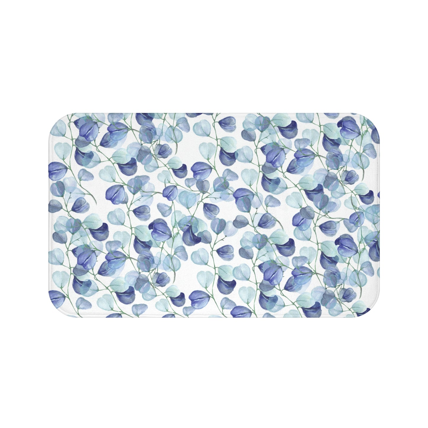 Blue Leaf Bath Mat / Blue Bathroom Decor