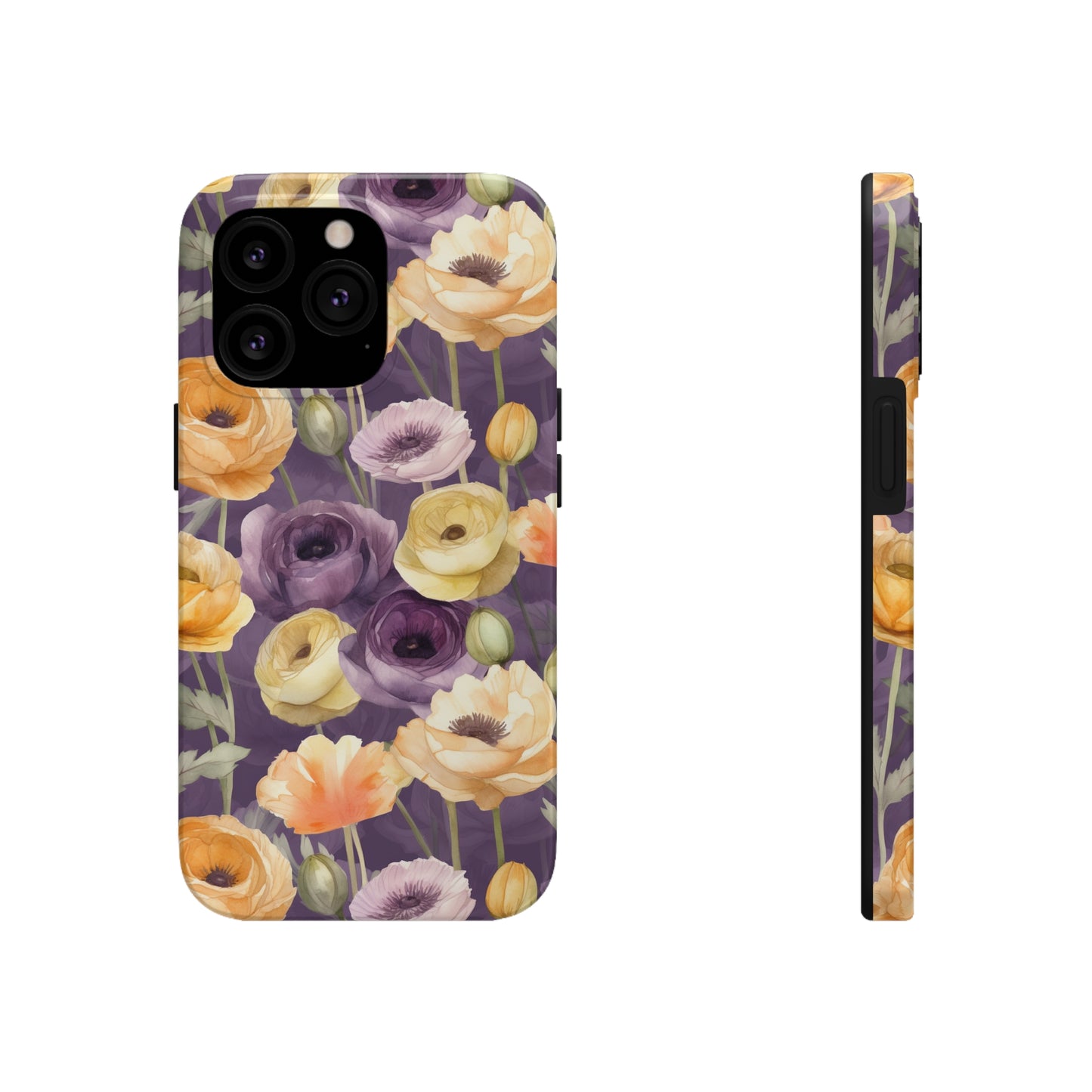 Purple Floral Iphone Case / Girl's Flower Iphone Case