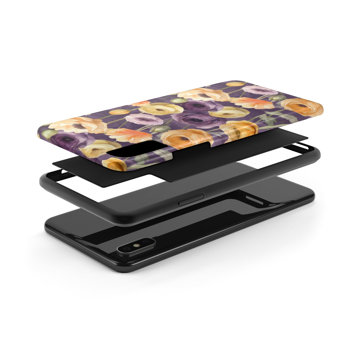 Purple Floral Iphone Case / Girl's Flower Iphone Case