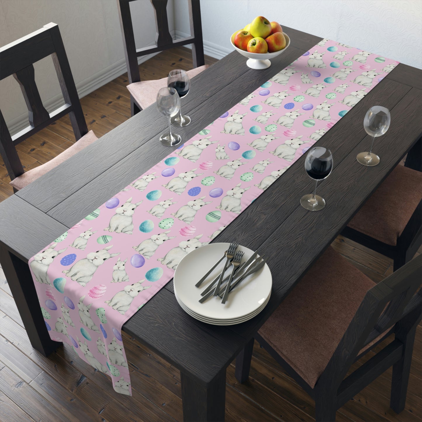 Easter Table Runner / Easter Bunny Decor / Pink Easter Decor