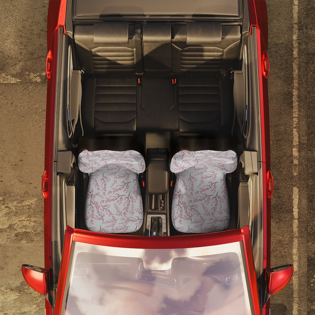 Cherry Blossom Car Set Covers / Set of 2 Pink Flower Car Seat Covers