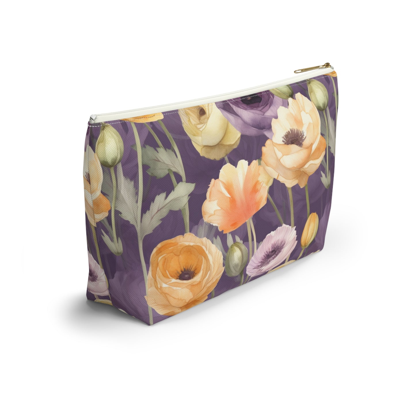 Floral Makeup Bag / Purple Cosmetic Bag