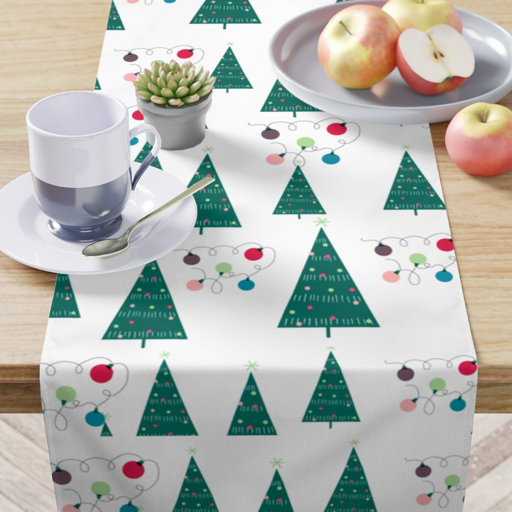 Christmas Table Runner, Christmas Lights Decor