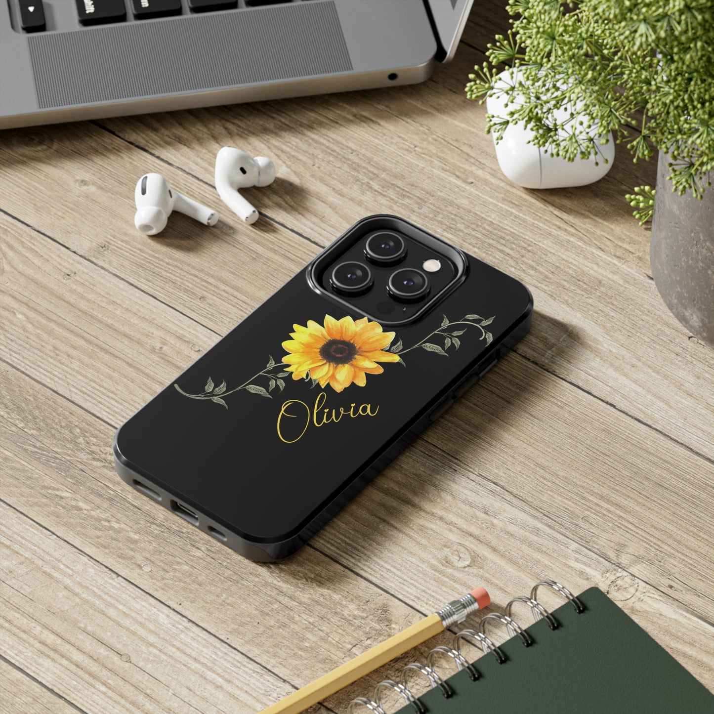 Sunflower IPhone Case / Personalized Girl's Phone Case