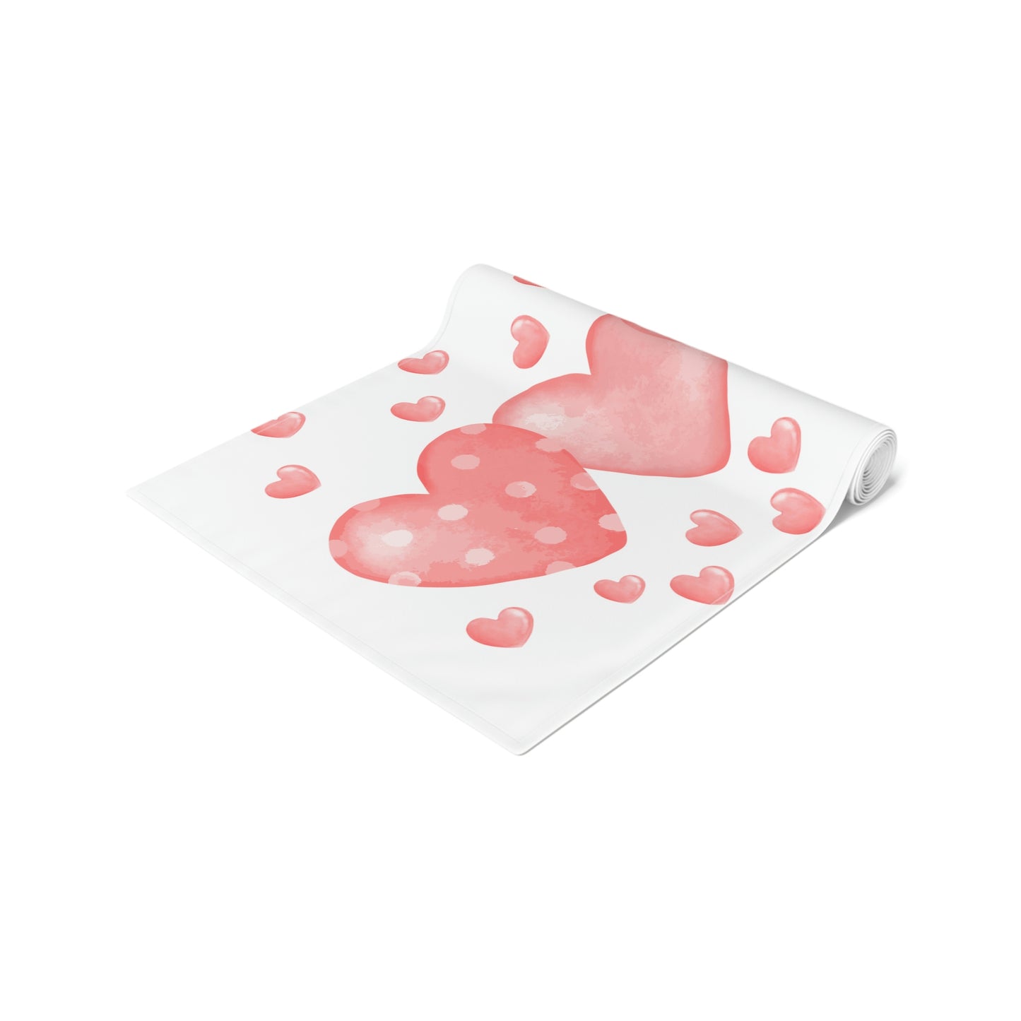 Pink Heart Valentines Day Table Runner