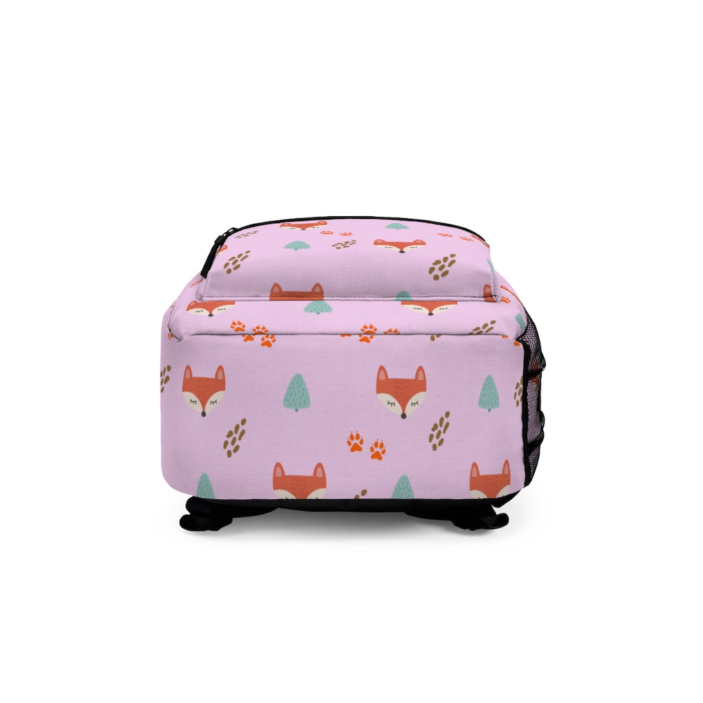 bottom view of custom fox bookbag for back to school