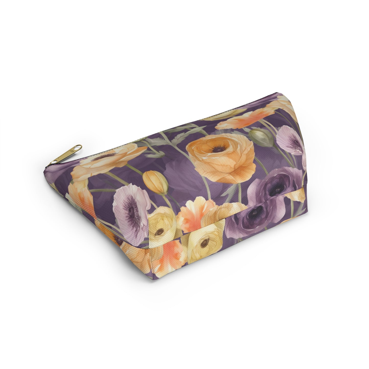 Floral Makeup Bag / Purple Cosmetic Bag