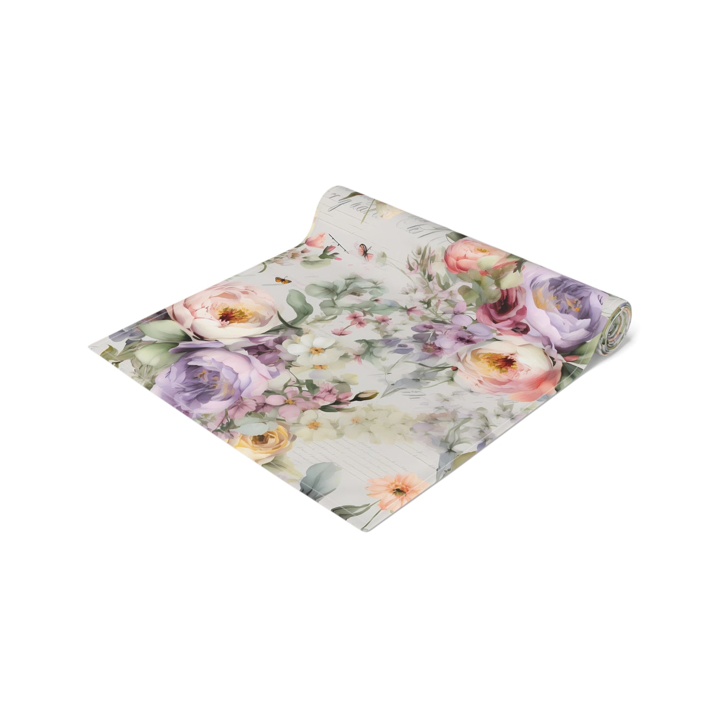 Floral Table Runner / Purple Flower Table Runner