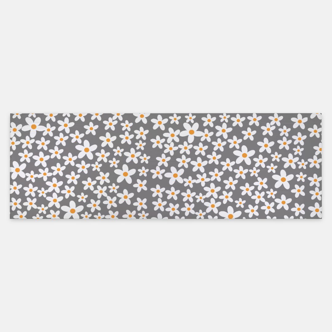 Daisy Print Grey Pashmina Scarf