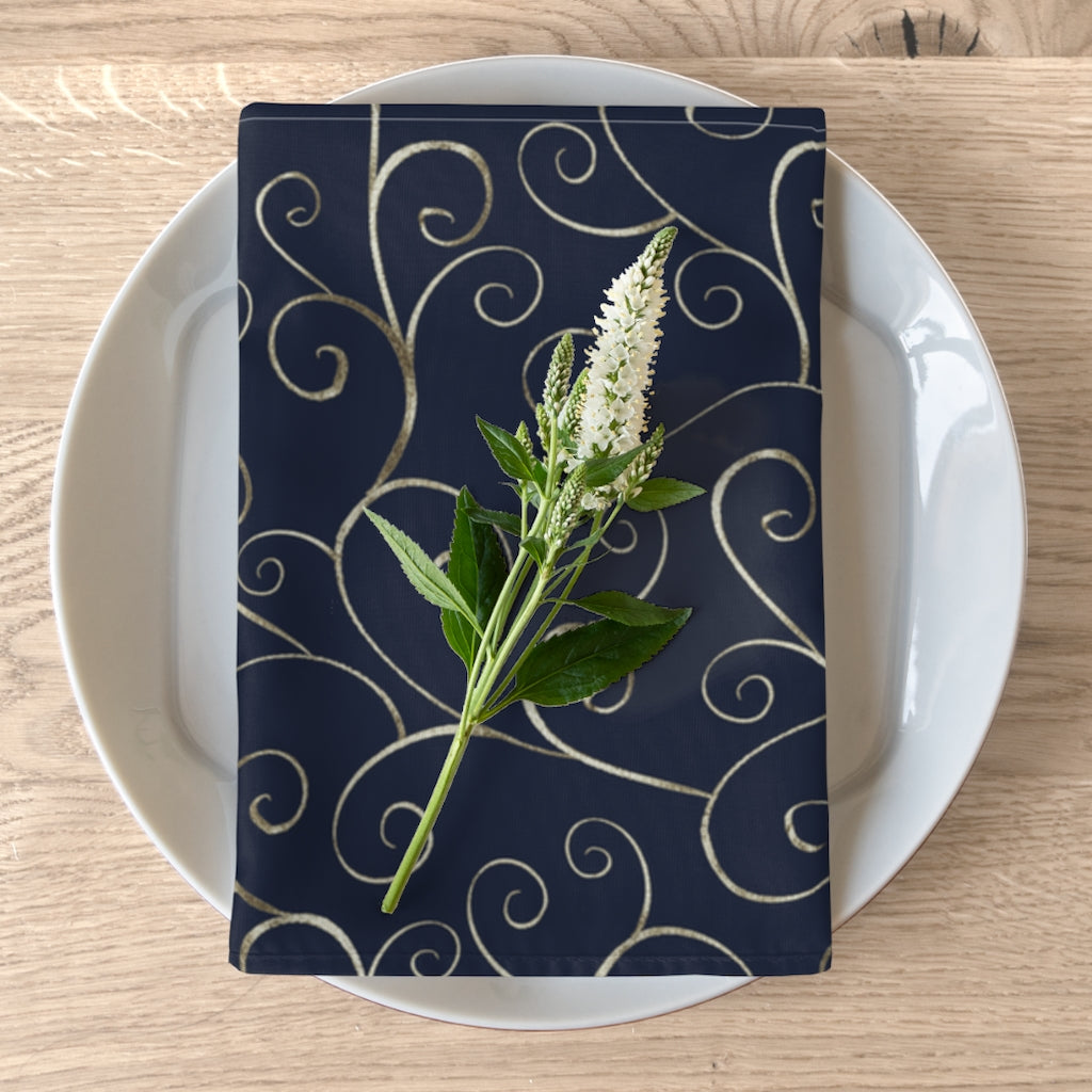 Christmas Napkins / Navy Blue Napkins / Wedding Napkins / Set of 4