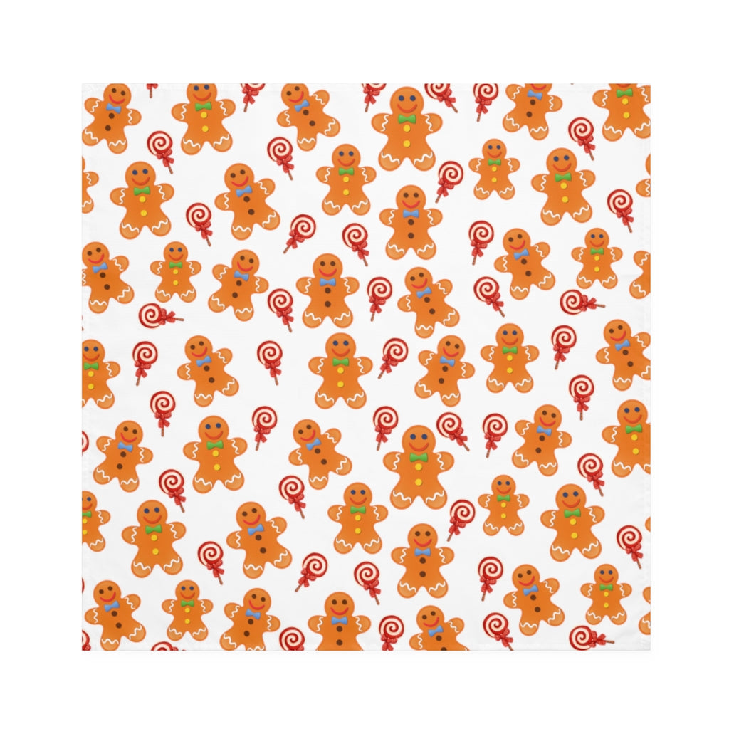 flat view of christmas gingerbread man napkins