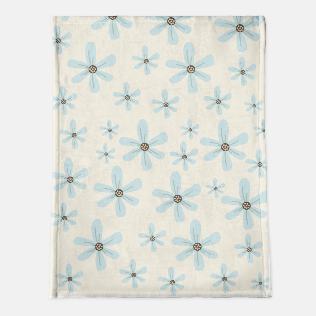blue daisy minky blanket