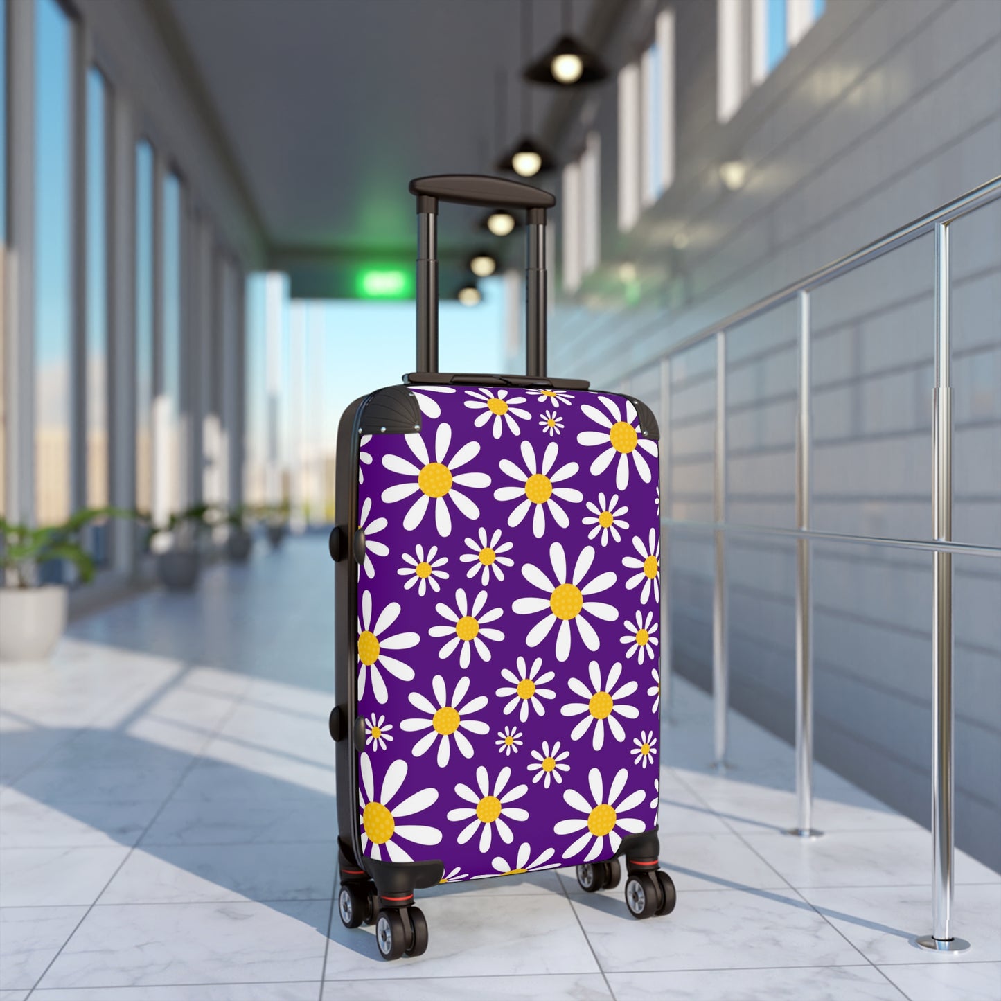 Purple Hard Shell Suitcase / Women's Daisy Print Luggage