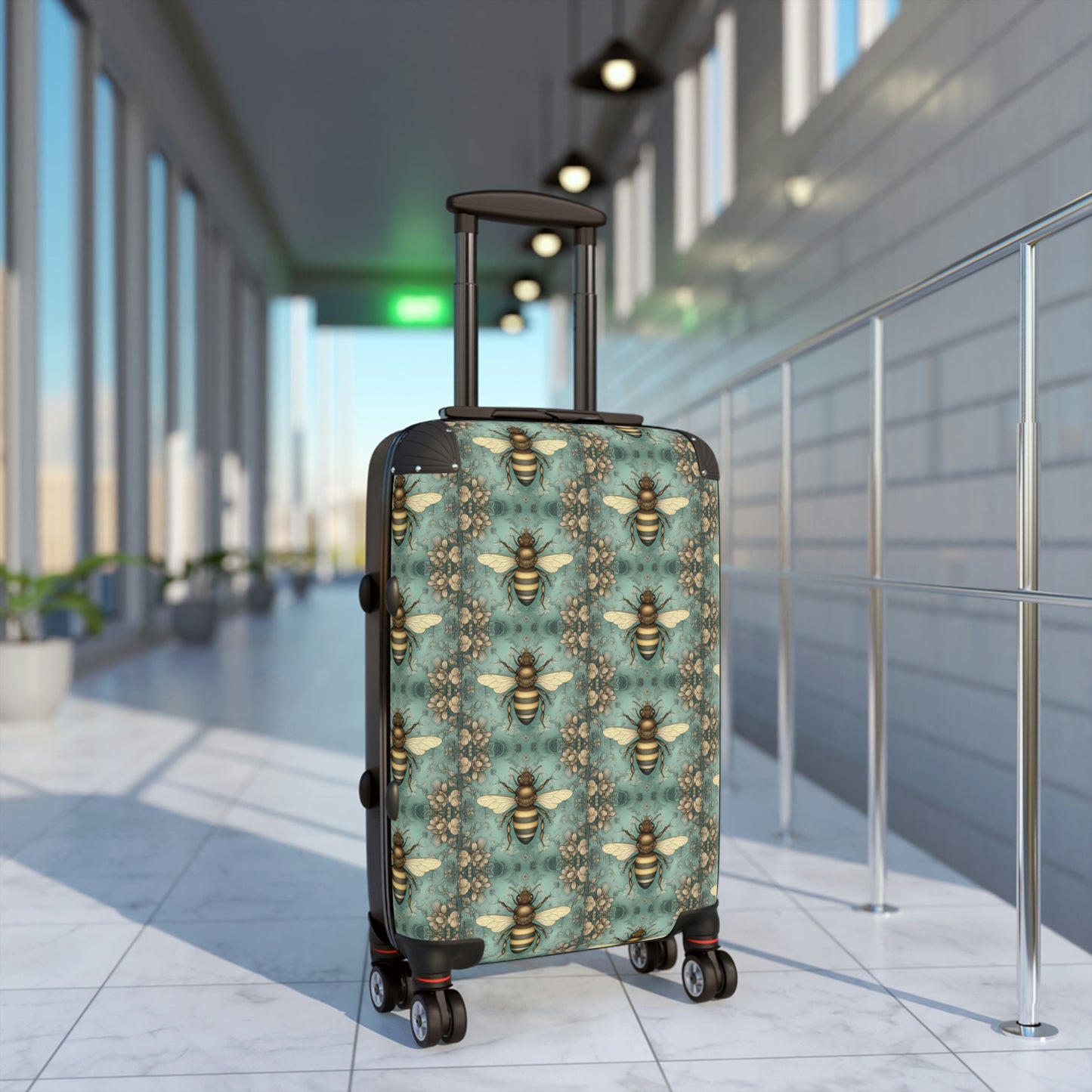 Women's Luggage / Teal Bee Wheeled Hard Shell Suitcase
