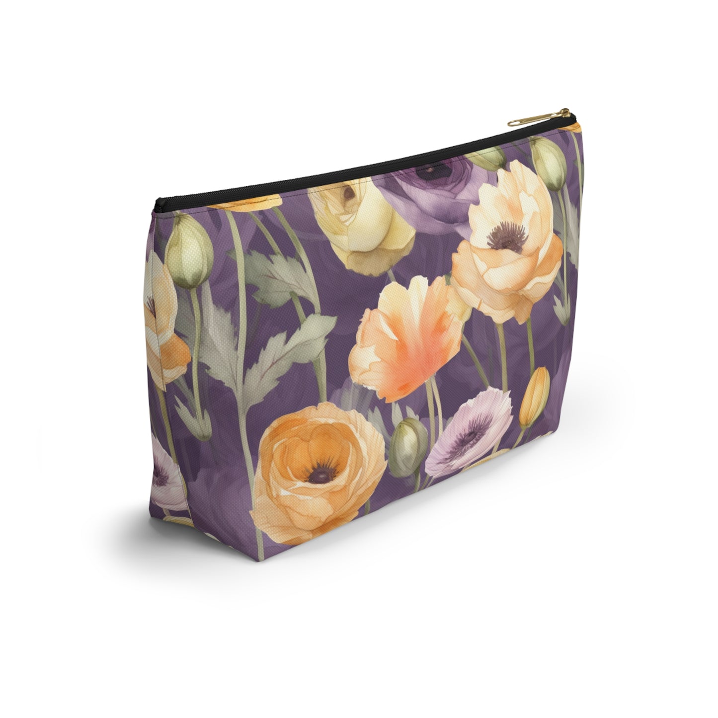Floral Makeup Bag / Purple Cosmetic Bag