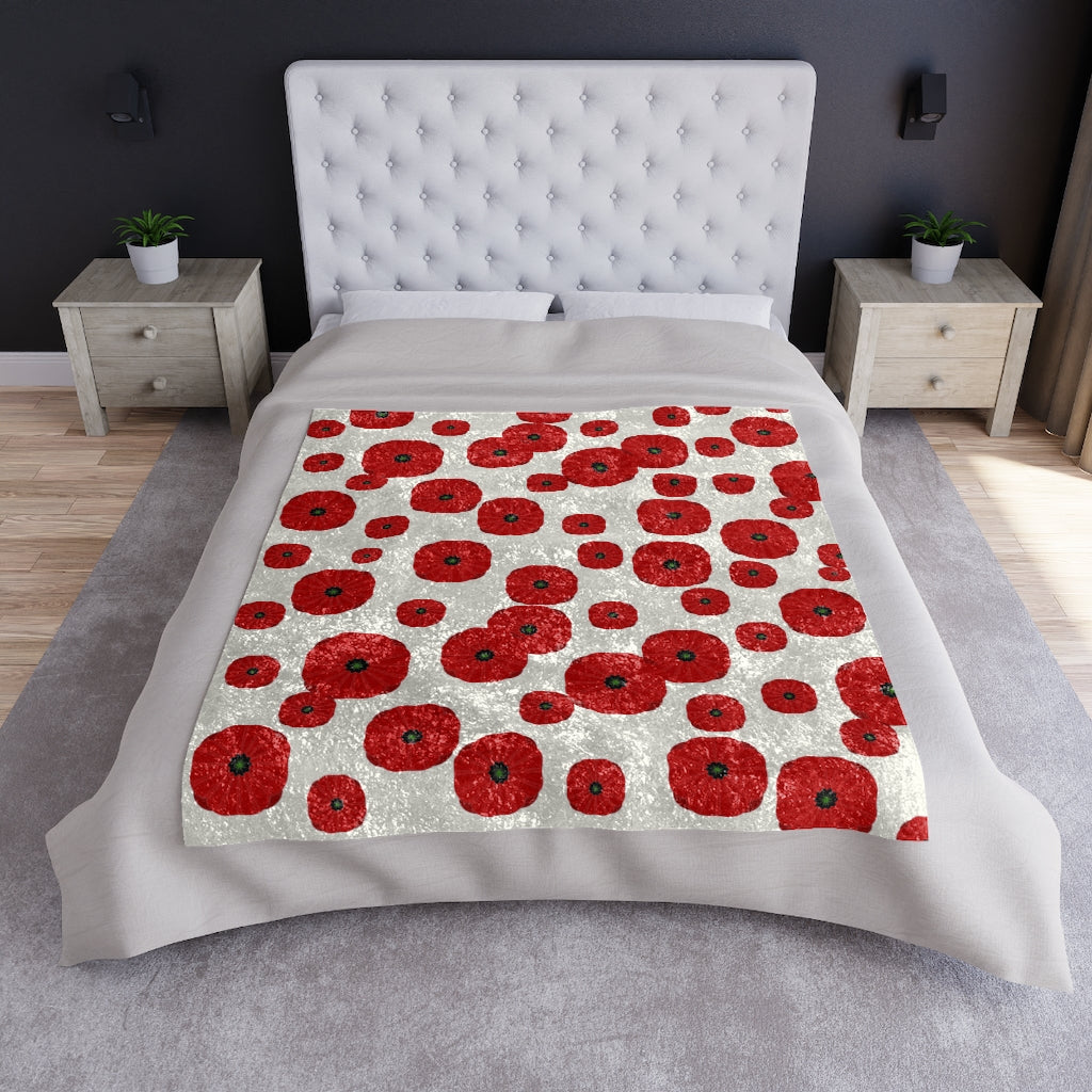 Poppy Blanket / Crushed Velvet Blanket