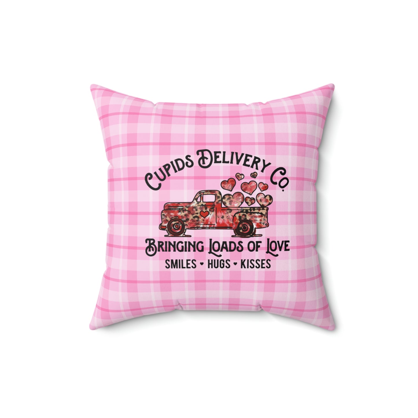 Valentine's Day Pillow / Valentine's Day Decor / Pink Plaid Decor / Valentine's Day Cushion