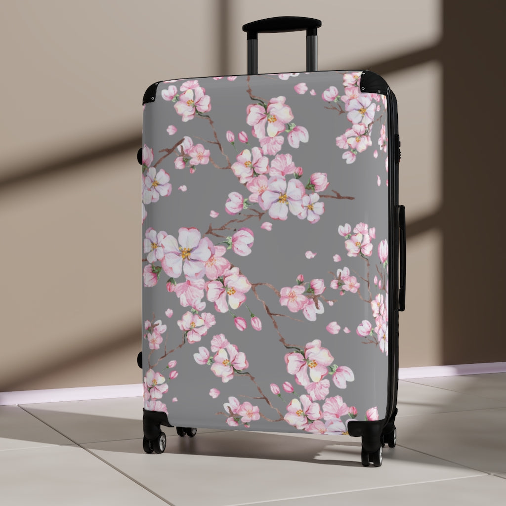 Cherry Blossom Suitcase / Custom Luggage / Wheeled Suitcase