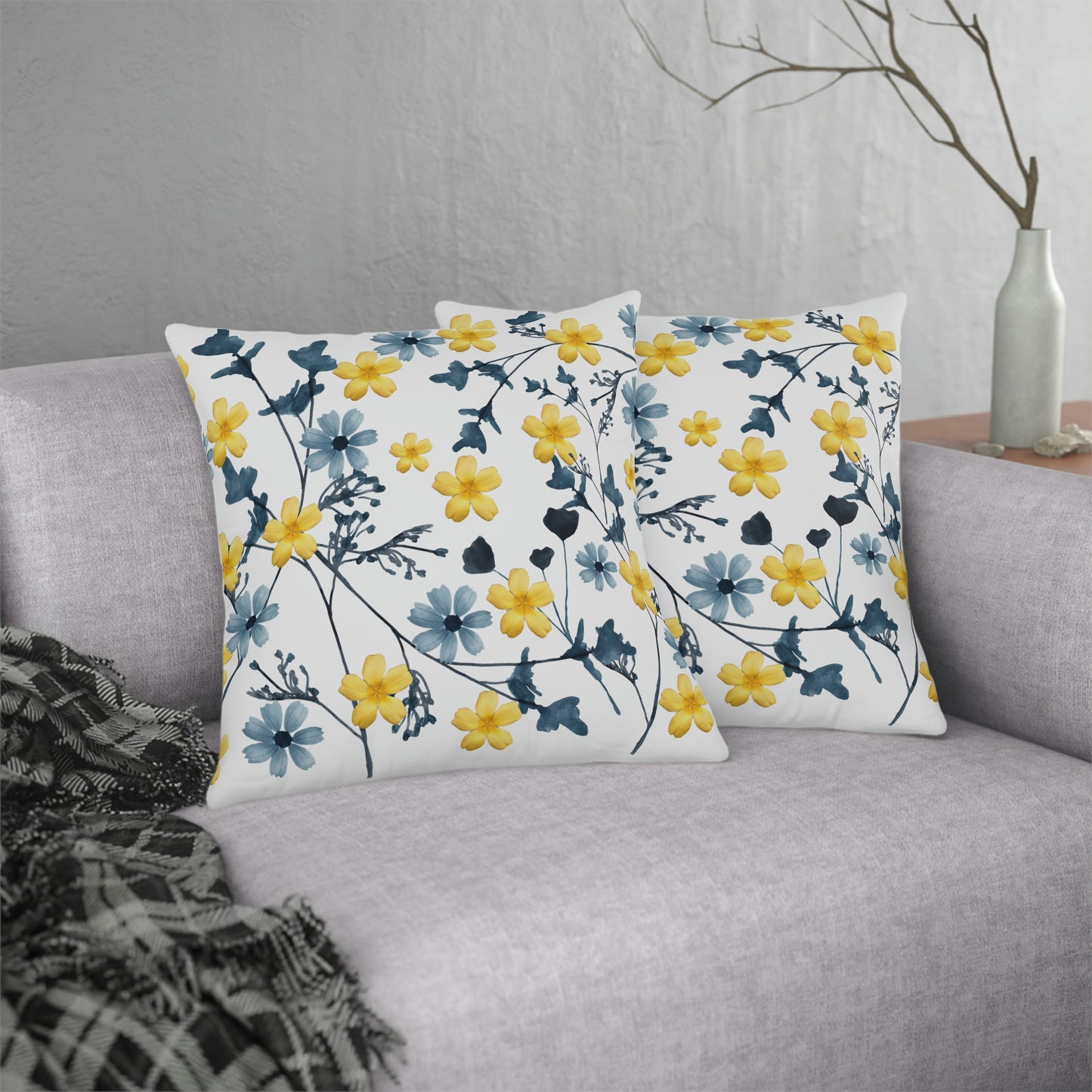 Floral Patio Pillow / Outdoor Waterproof Pillow