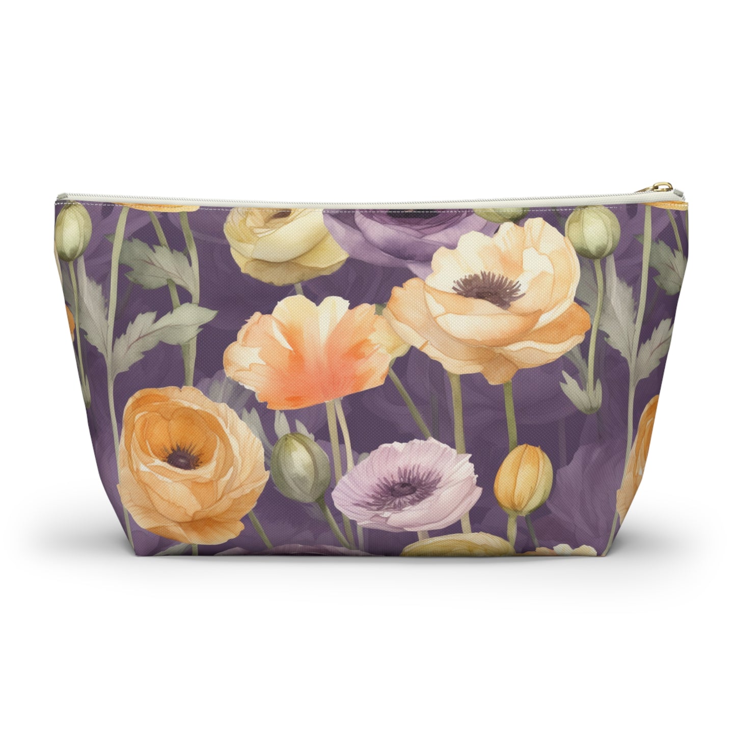 Floral Makeup Bag / Purple Cosmetic Bag
