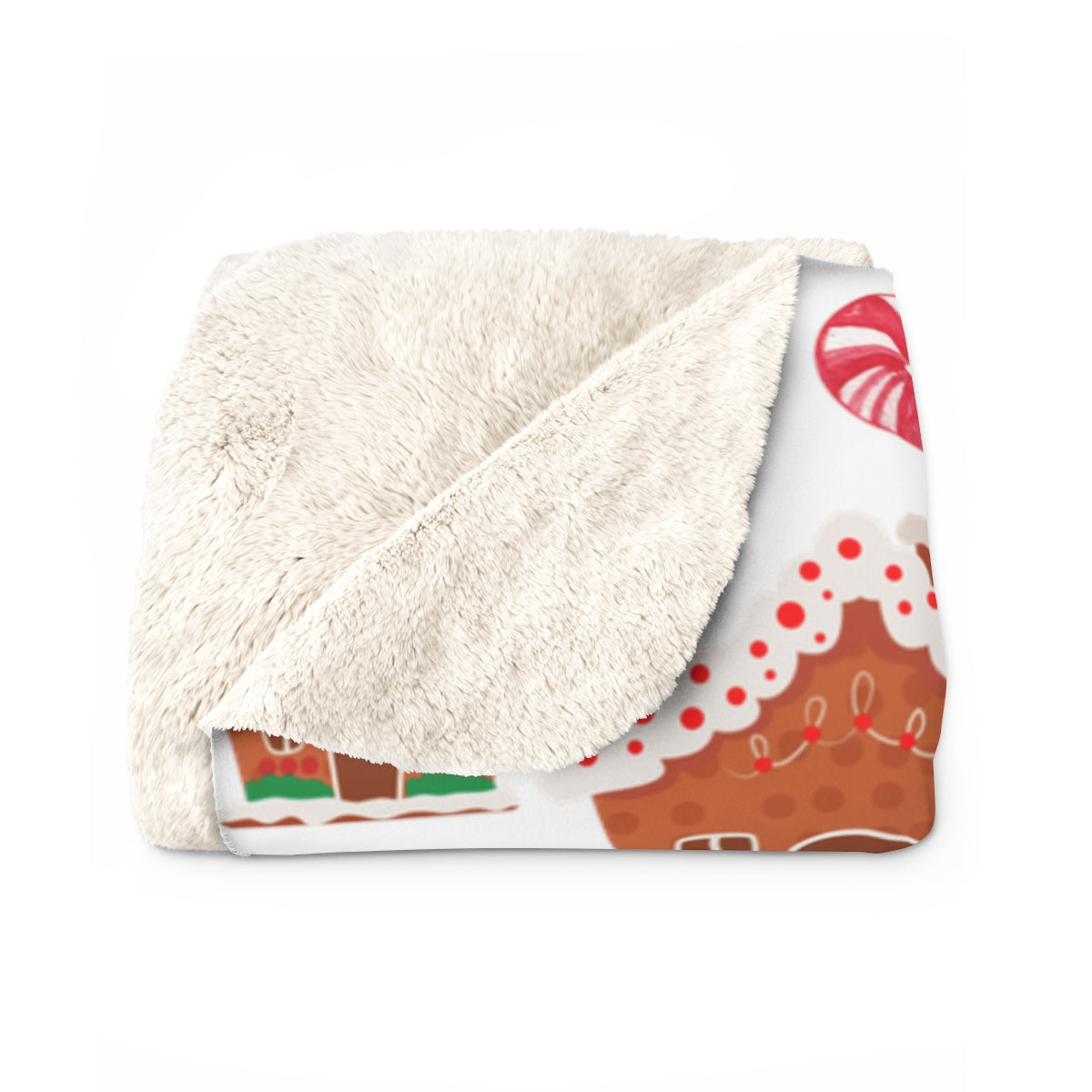 GingerBread House Sherpa Blanket