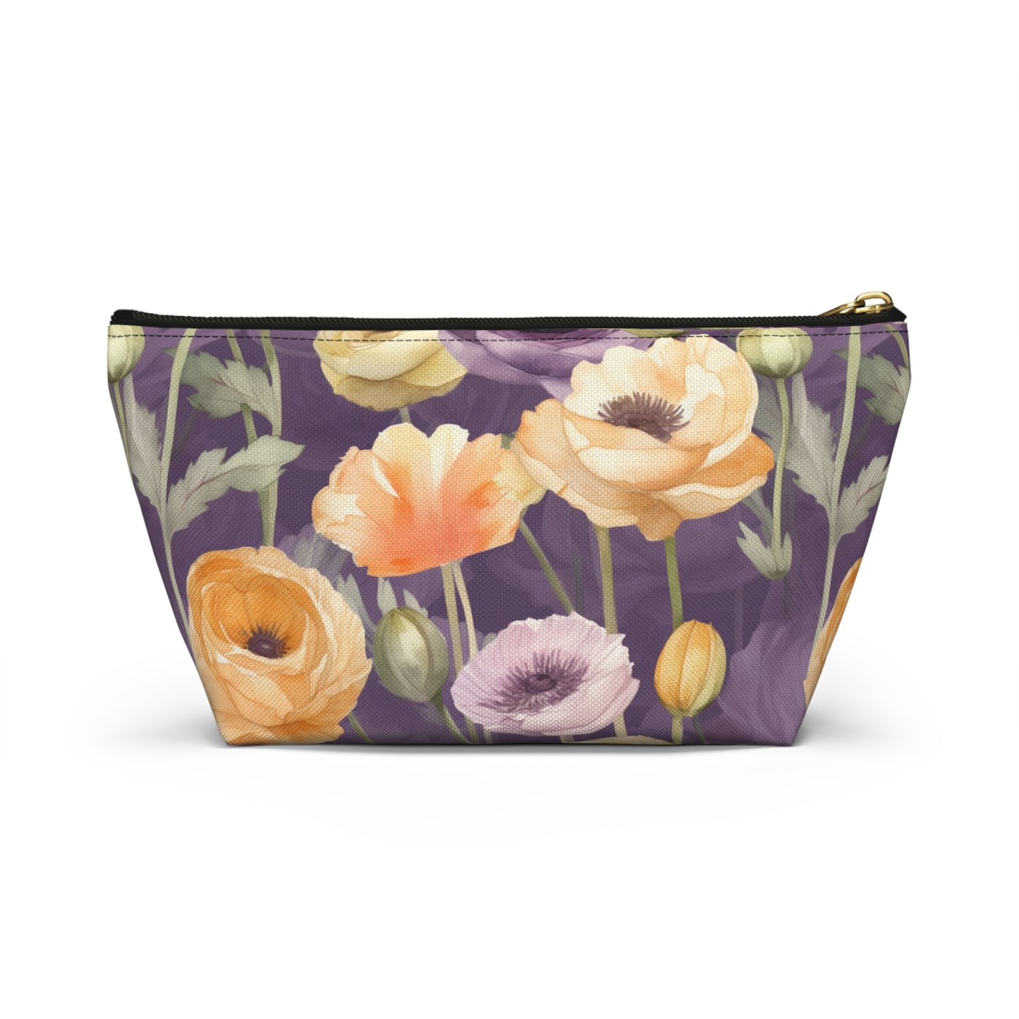 Floral Makeup Bag / Purple Cosmetic Bag