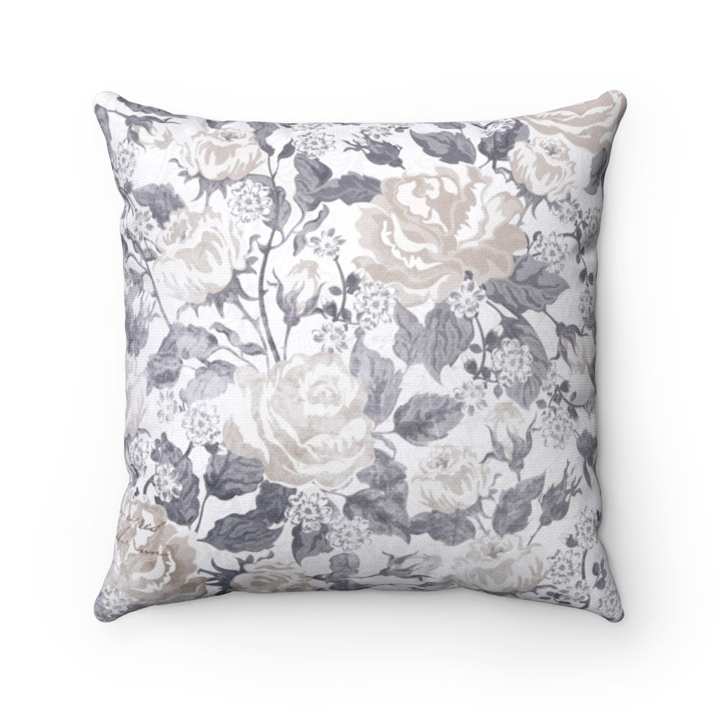 farmhouse floral square pillow