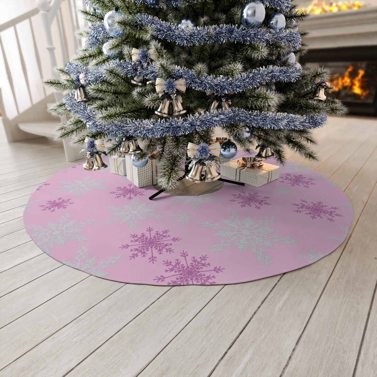 Pink Tree Skirt / Christmas Tree Skirt / Pink Christmas Decor