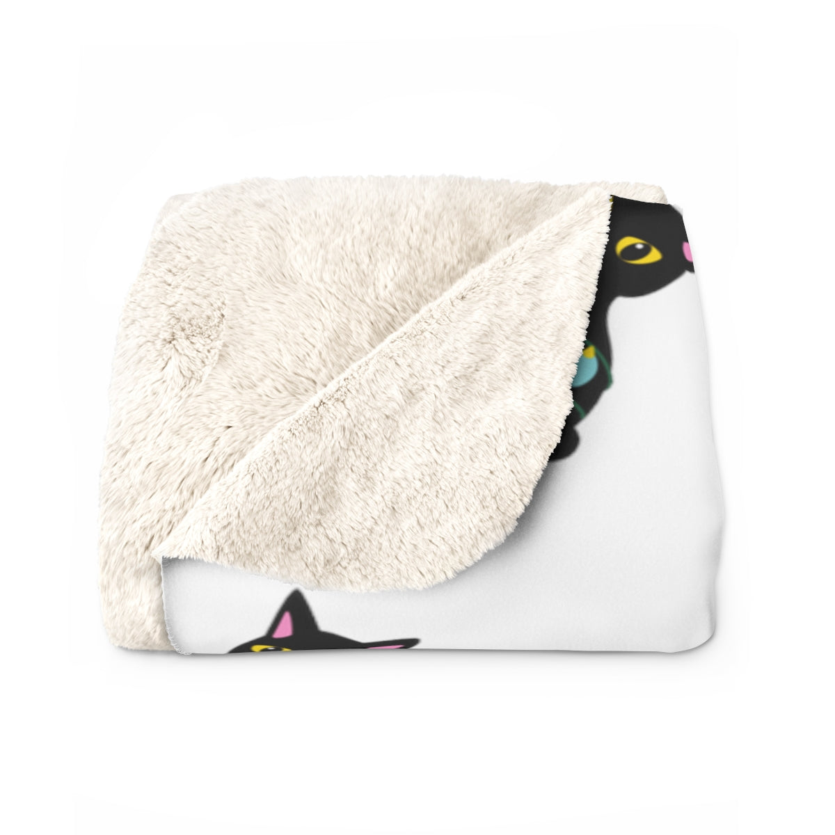 christmas cat sherpa blanket