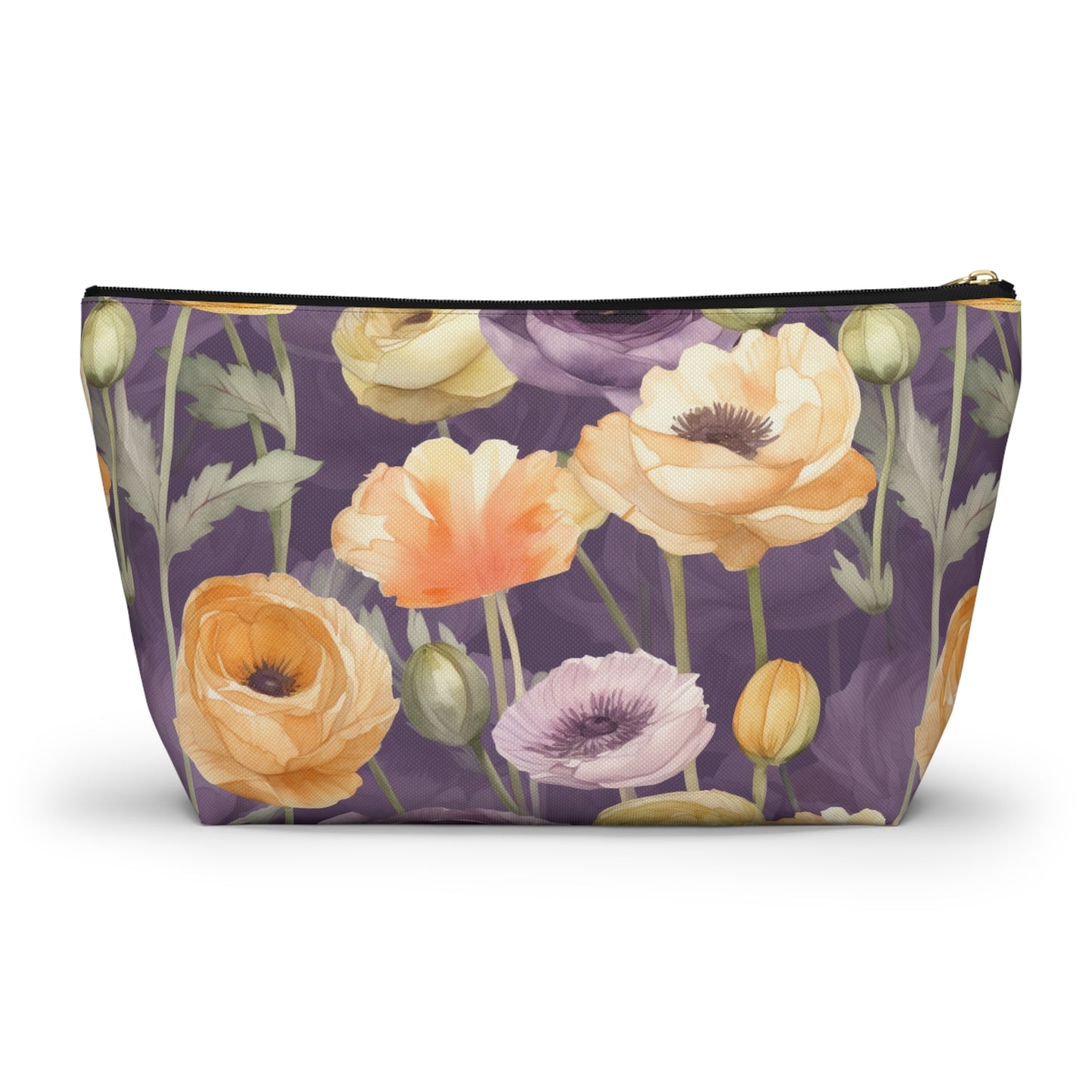 Floral Makeup Bag / Purple Cosmetic Bag