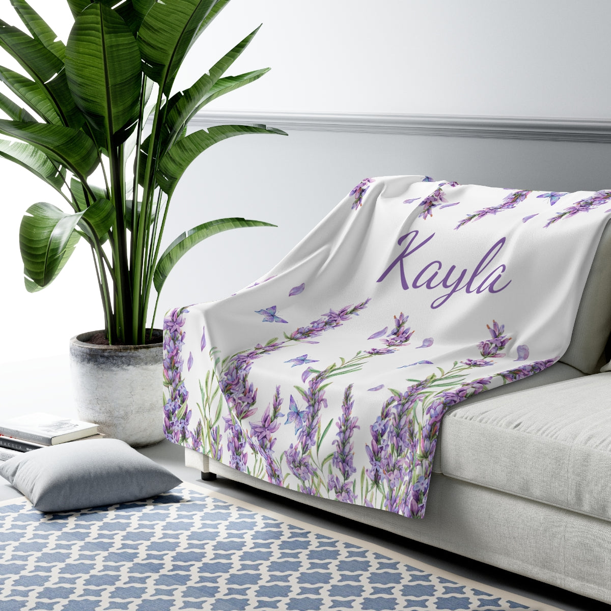Personalized Blanket / Lavender Blanket / Purple Nursery Blanket