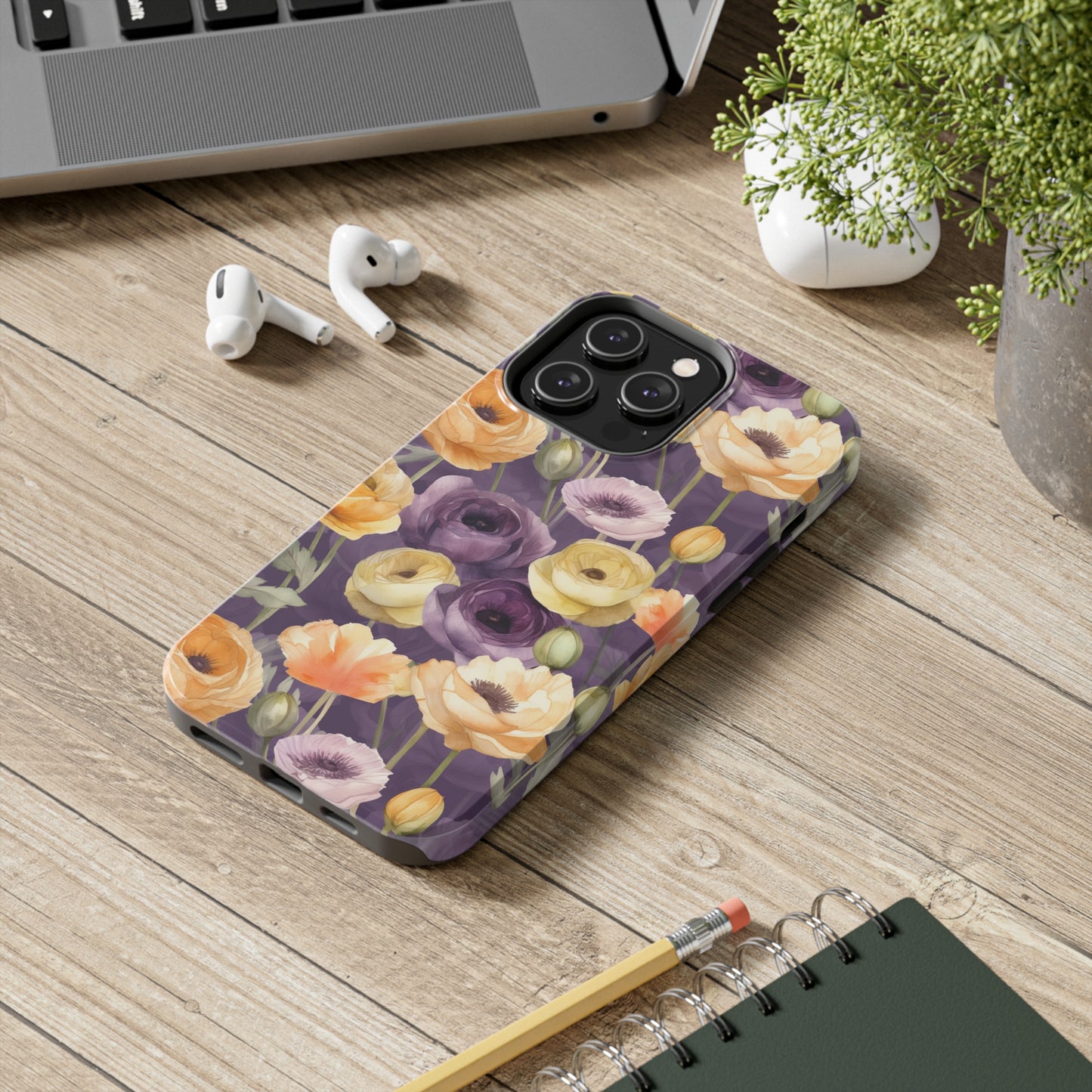 Purple Floral Iphone Case / Girl's Flower Iphone Case