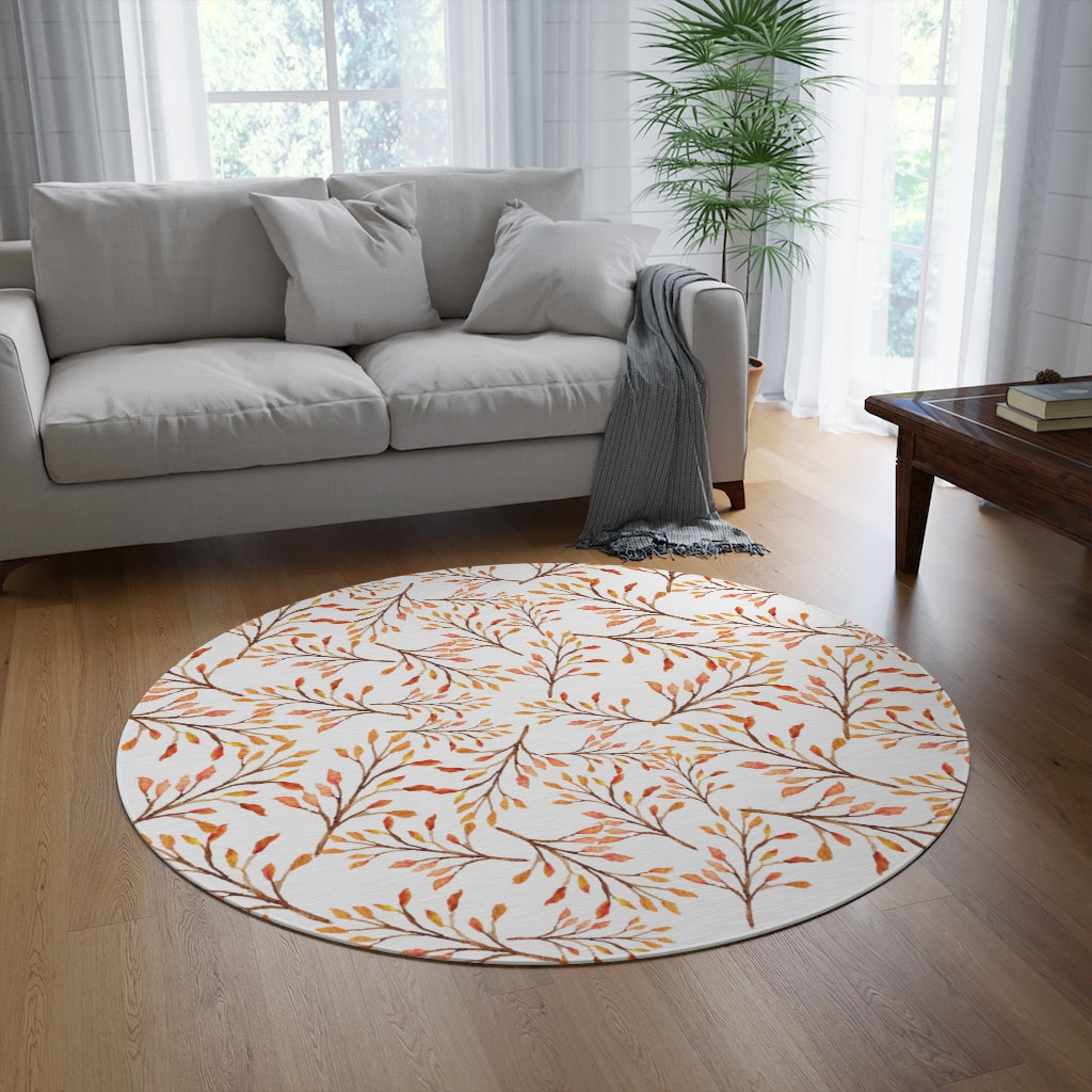 Fall Leaves Round Rug / Autumn Mat
