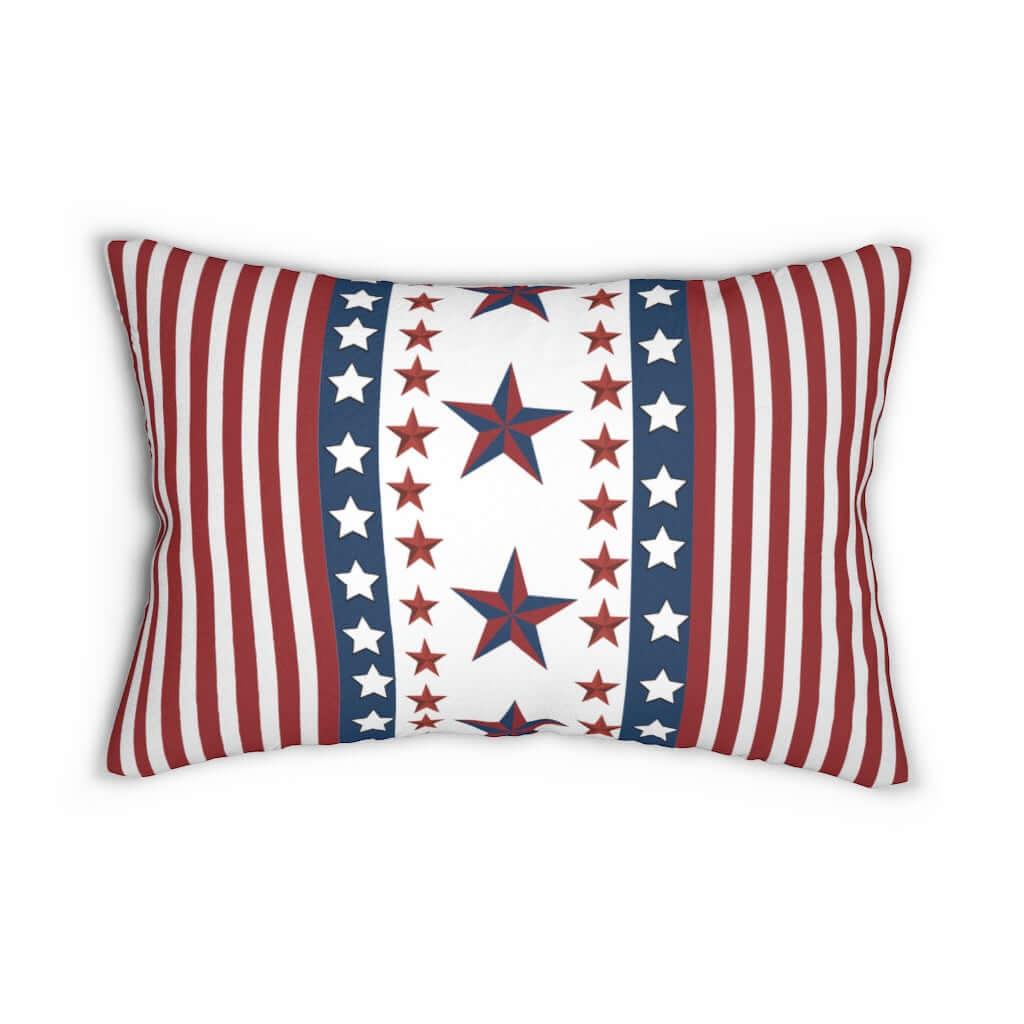 star and stripes square pillow for 4th of July party