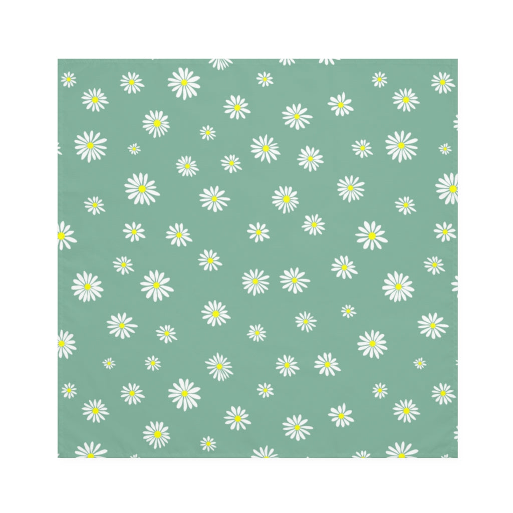 french blue dinner napkins with white daisy pattern