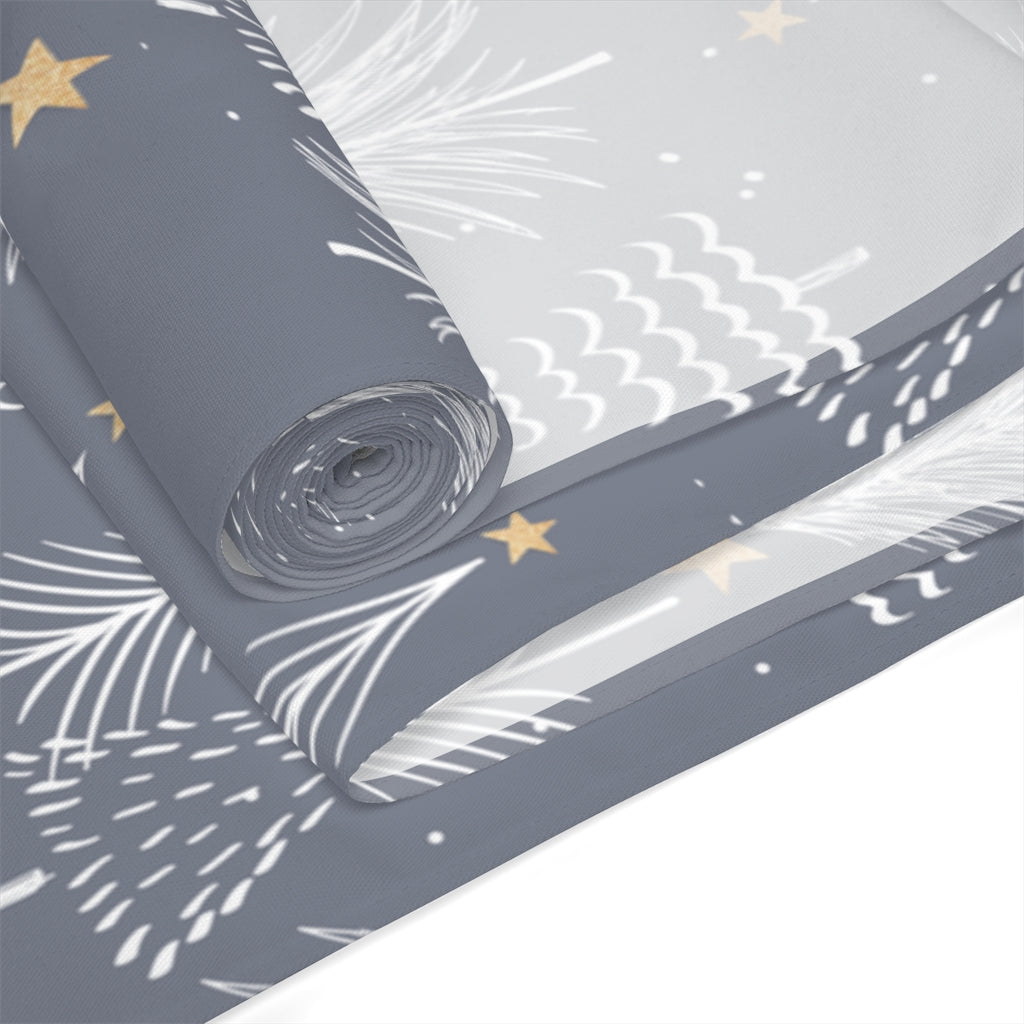 Christmas Table Runner / Christmas Tree Decor / Grey Table Runner