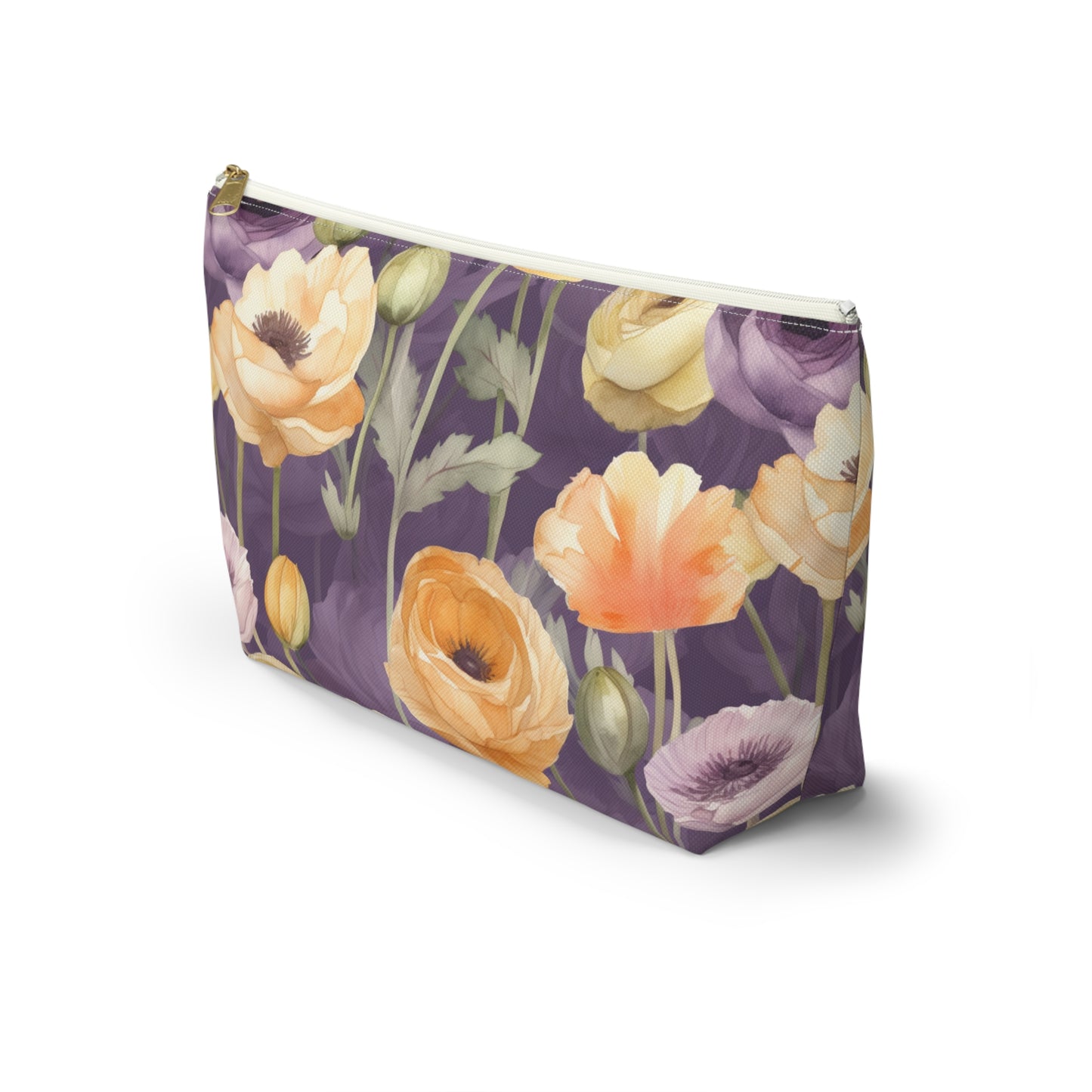 Floral Makeup Bag / Purple Cosmetic Bag