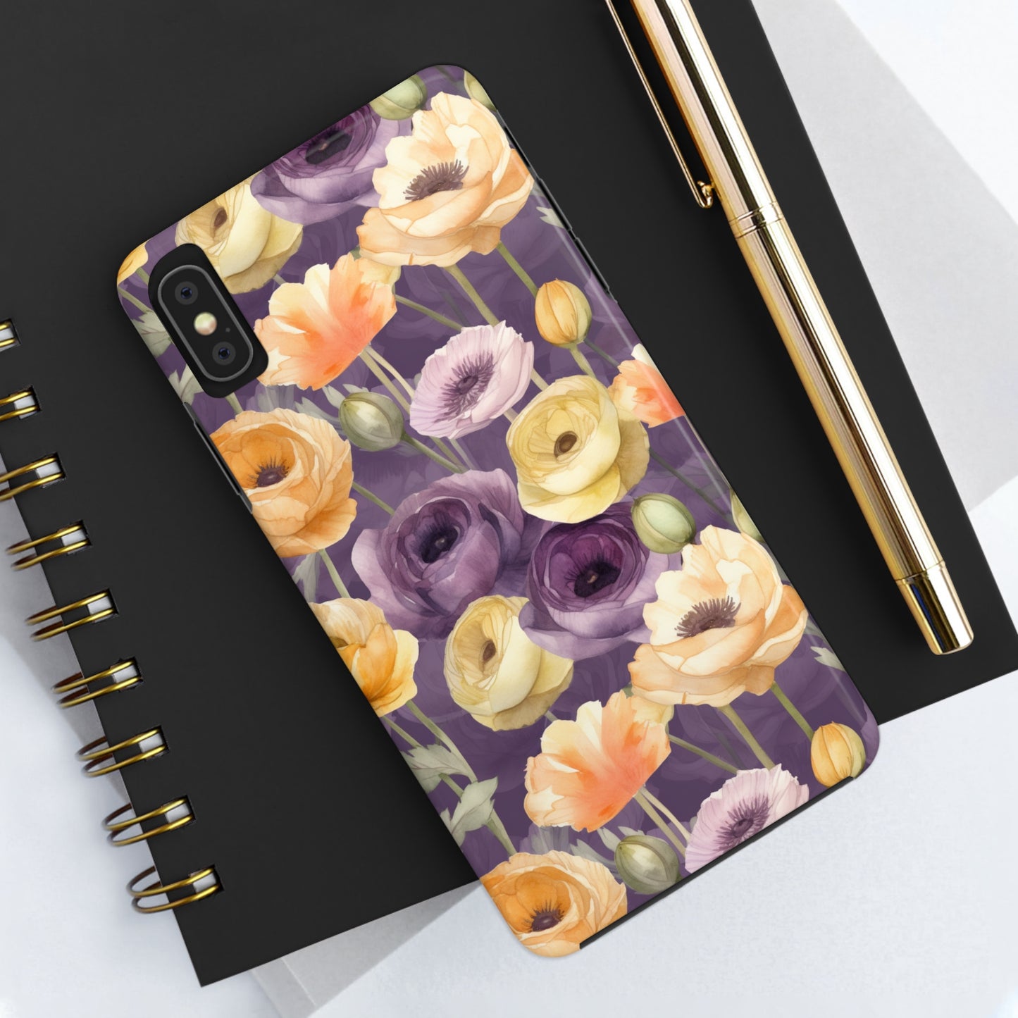 Purple Floral Iphone Case / Girl's Flower Iphone Case