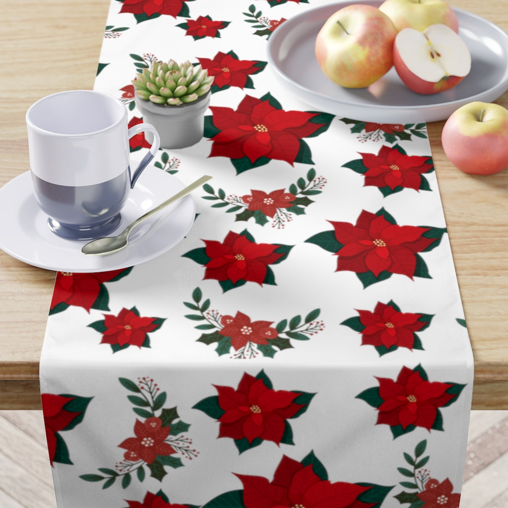 Christmas Poinsettia Table Runner