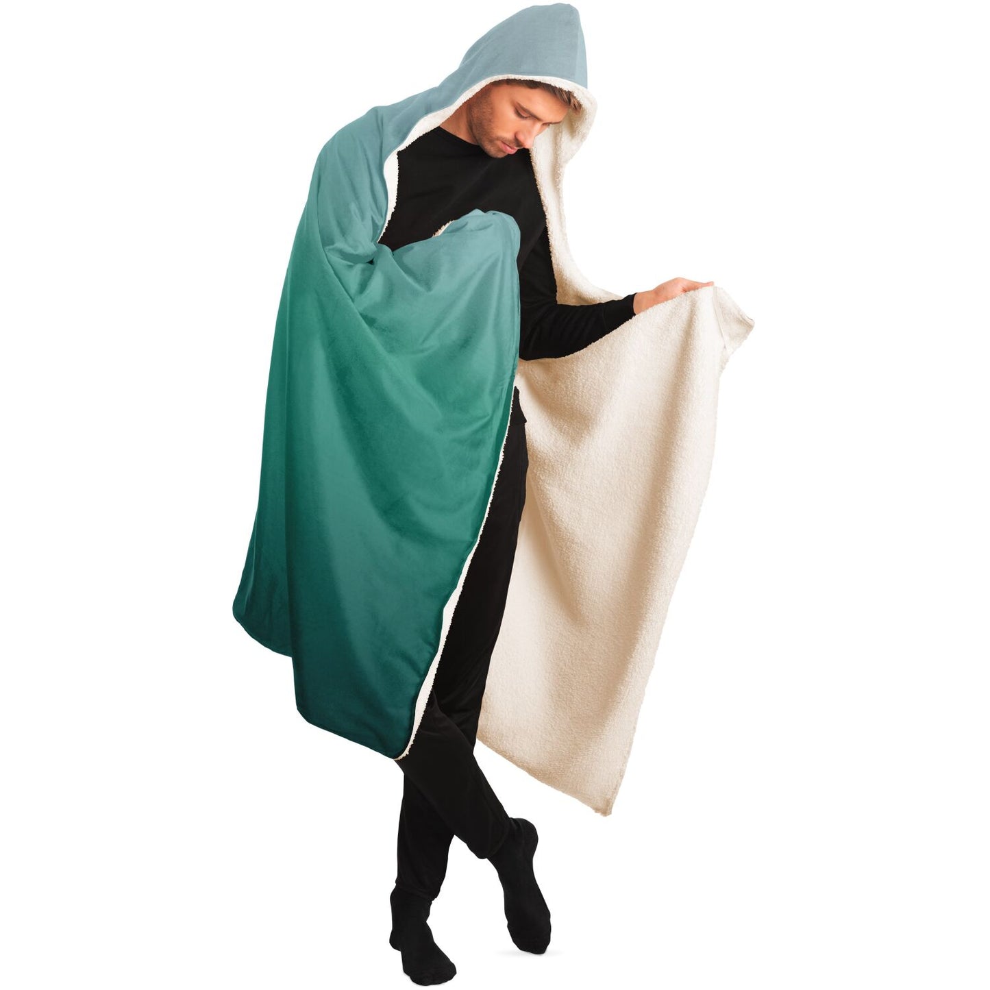 Personalized Hooded Blanket / Green Fade Blanket