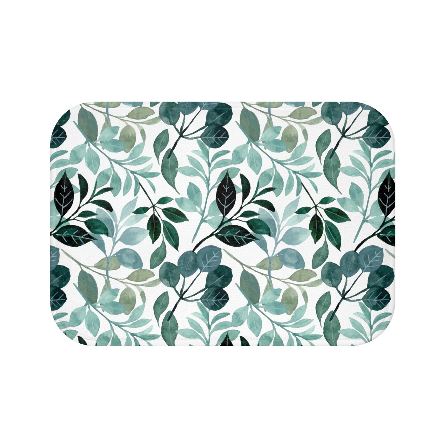 Leaf Bath Mat / Teal Bathroom Decor