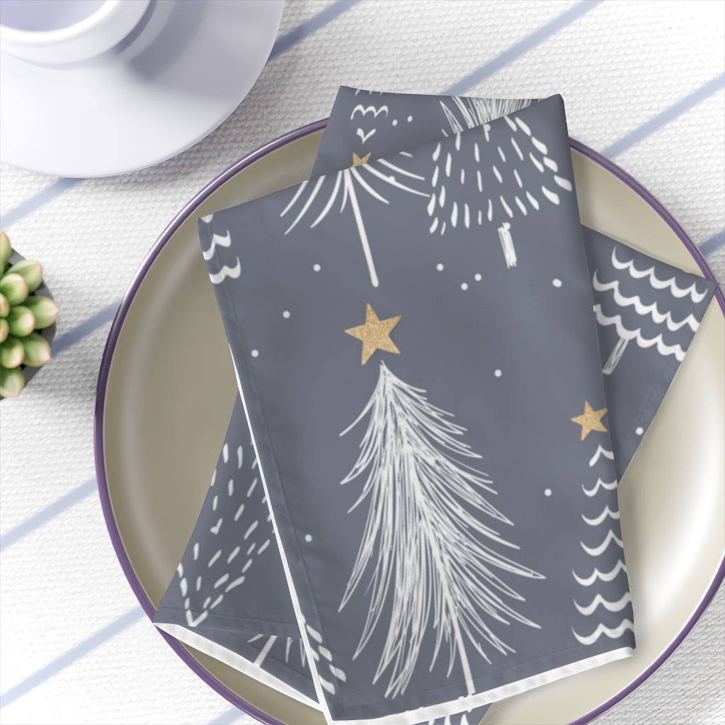 Christmas Napkins / Grey Holiday Dinner Napkins