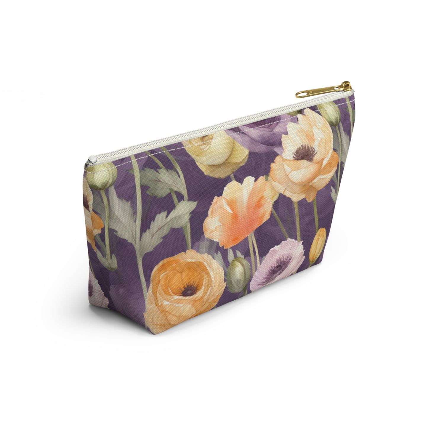 Floral Makeup Bag / Purple Cosmetic Bag