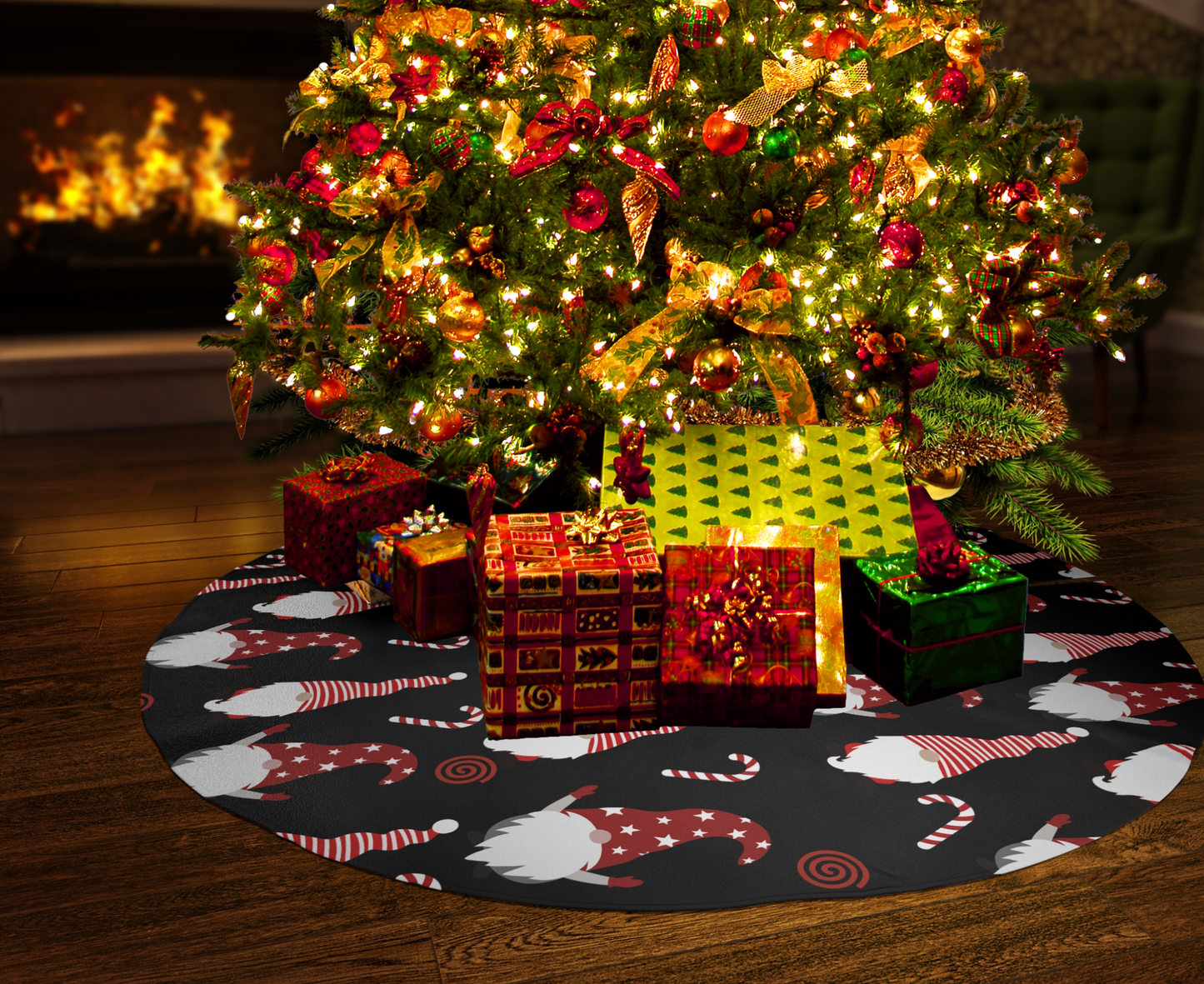 Christmas gnome tree skirt