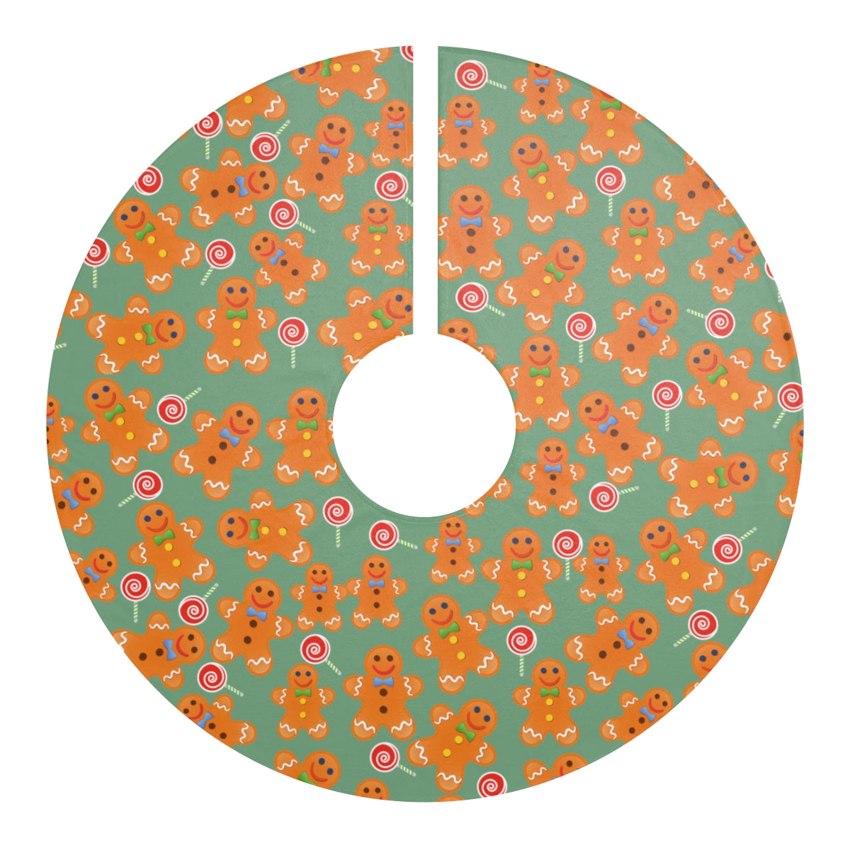 Gingerbread Man Tree Skirt / Christmas Tree Skirts / Green Tree Skirt