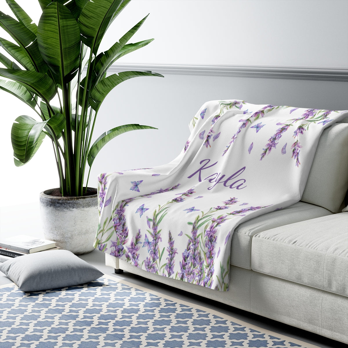 Personalized Blanket / Lavender Blanket / Purple Nursery Blanket